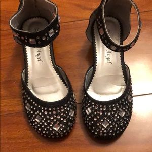 Girls Sparkly Black Dress Shoes